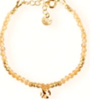 ALOE - Bracelet Pampille ronde plaqué or et perles de Citrine - BR21033CI