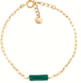 ALOE - Bracelet chaine plaqué or et barrette en malachite - BR21036MA