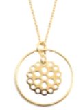 ALOE - Collier cercle et fleur ajourée en plaqué or - CO20012