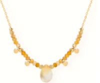 ALOE - Collier chaîne plaqué or avec citrine en pierre - CO21050CI
