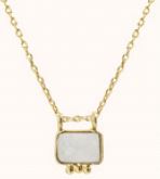 ALOE - Collier plaqué or et pierre rectangle - CO21054
