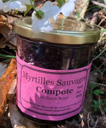 Sandra Chapus - Compote de myrtilles sauvages 300g