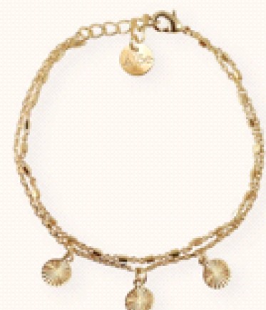 ALOE - Bracelet double chaînes avec 3 pastilles striées - BR200022