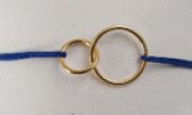 ALOE - Bracelet cordon beige double cercle en plaqué or - BR664012